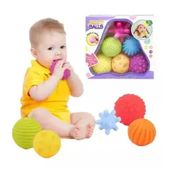 GENERICO - Pelotas Texturizadas Juguetes Para Bebés 6 Piezas Pastel