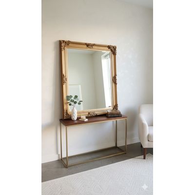 Imagen 2 del producto Espejo dorado cuadrado tipo talllado 135x94