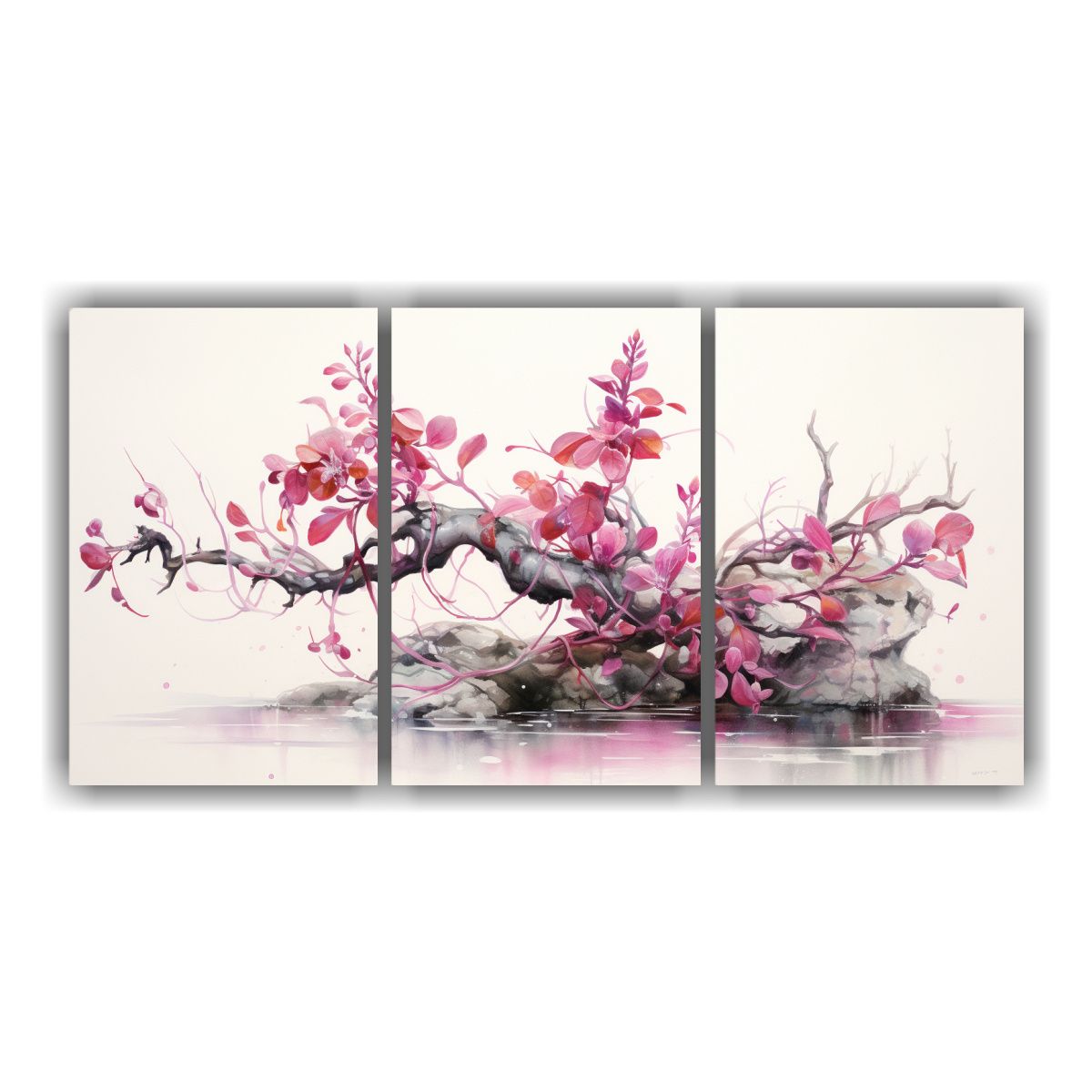 GENERICO - Pintura Abstracta Moderna En Colores Atenuados De Bonsái Fu 240x120cm