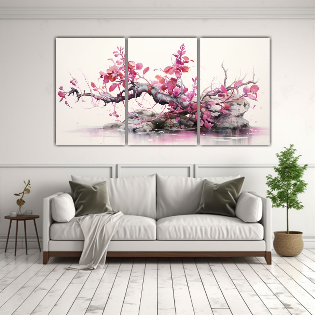 GENERICO - Pintura Abstracta Moderna En Colores Atenuados De Bonsái Fu 240x120cm