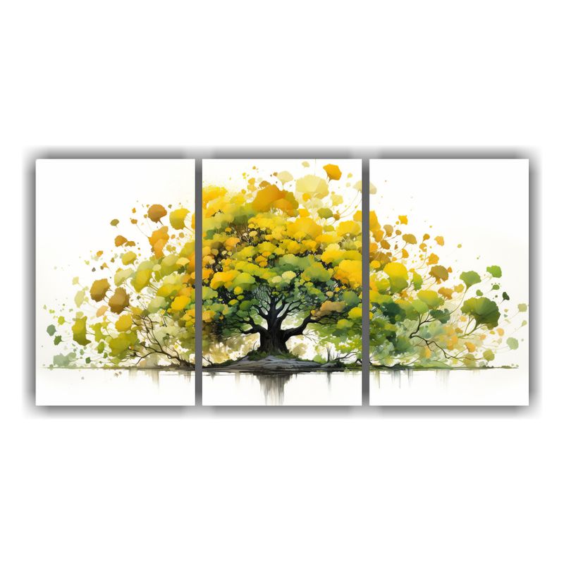 GENERICO - Pintura Abstracta De Motivos Vibrantes De árbol Bonsái De  240x120cm
