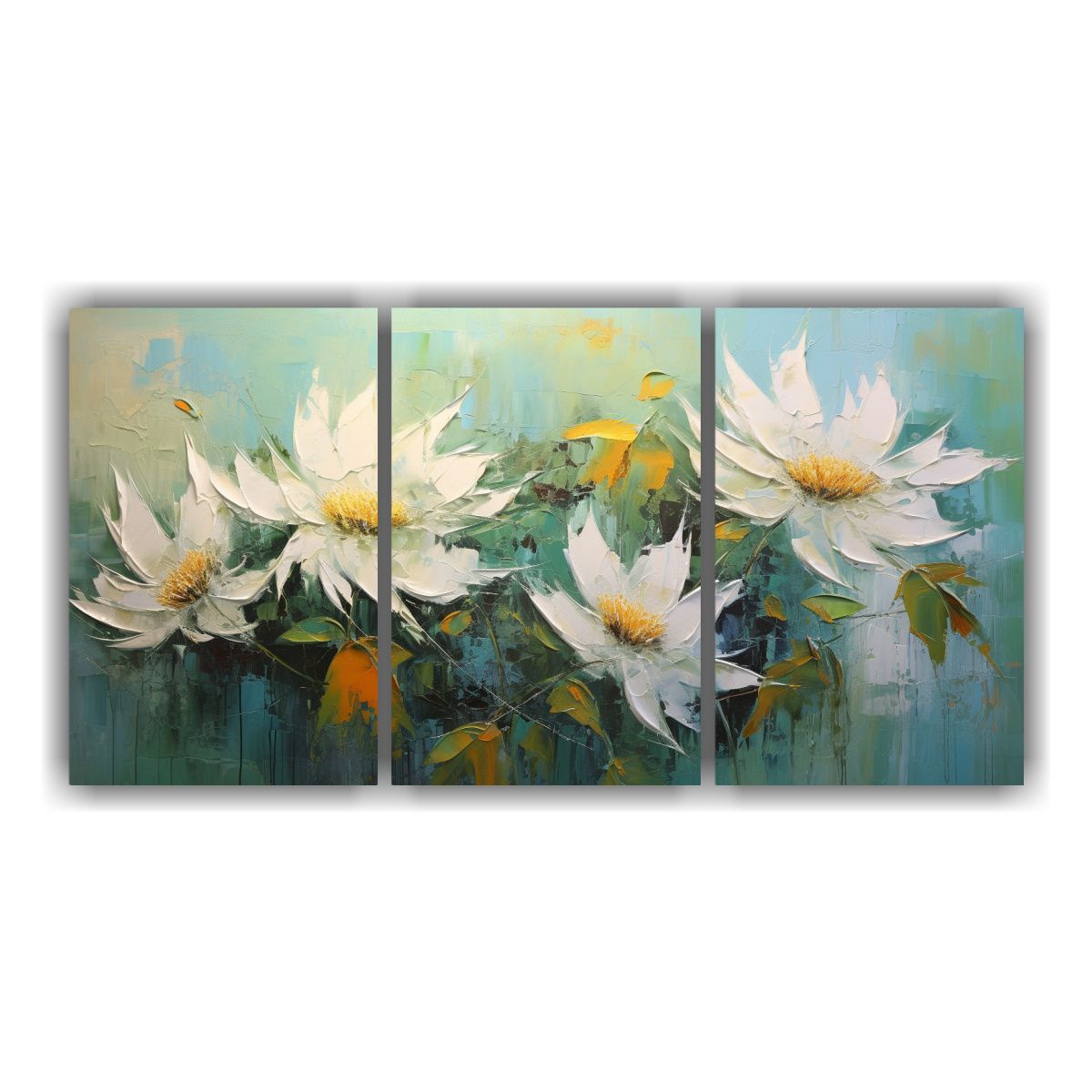 GENERICO - Pintura En Lienzo Espectacular Única En Colores Verde Y Dor 240x120cm