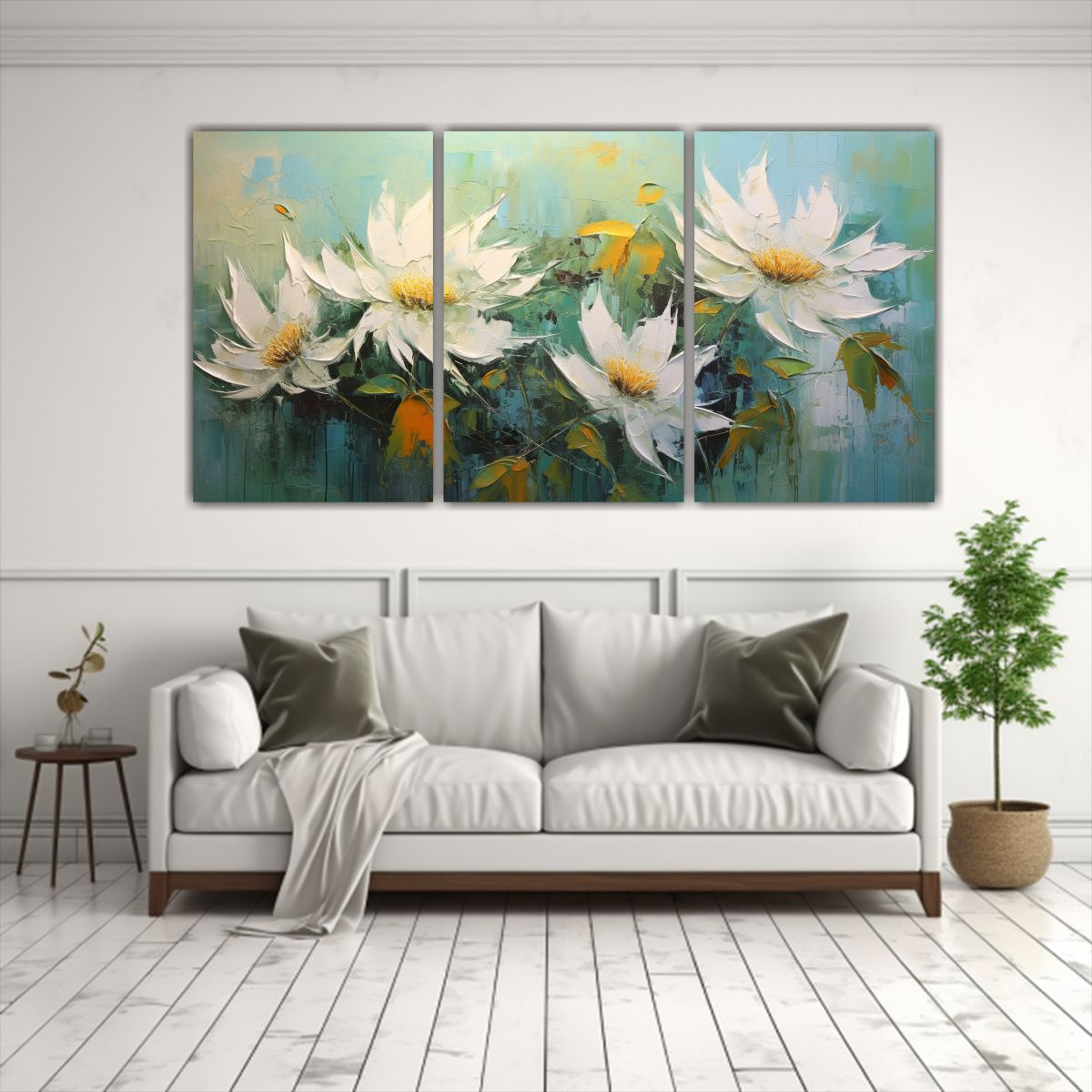 GENERICO - Pintura En Lienzo Espectacular Única En Colores Verde Y Dor 240x120cm