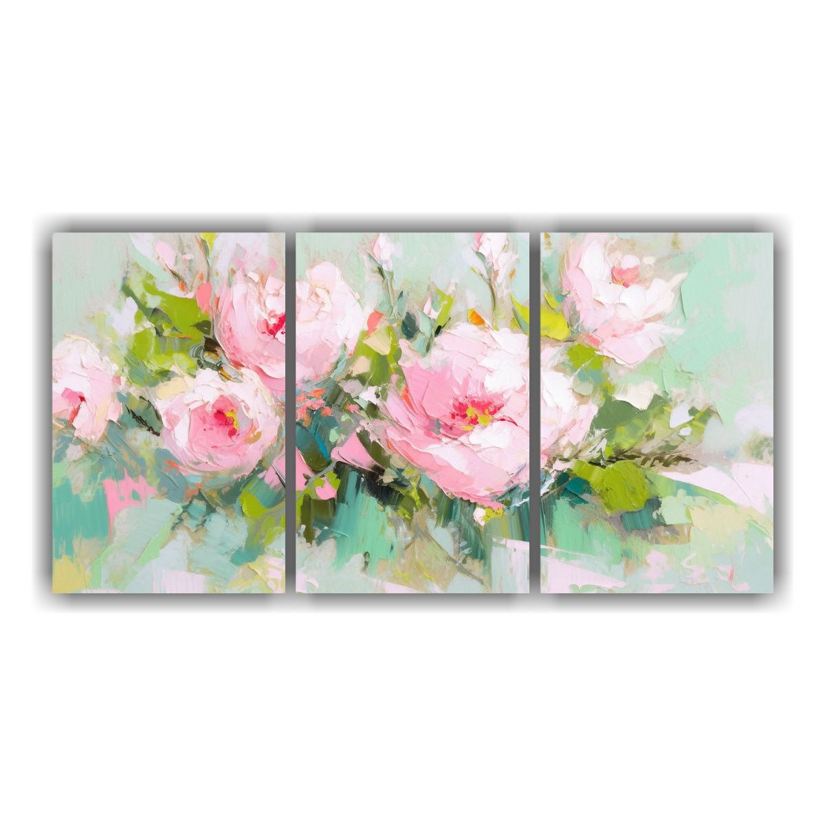 GENERICO - Pintura En Lienzo Estética De Abstracción Con Flores Verde 240x120cm