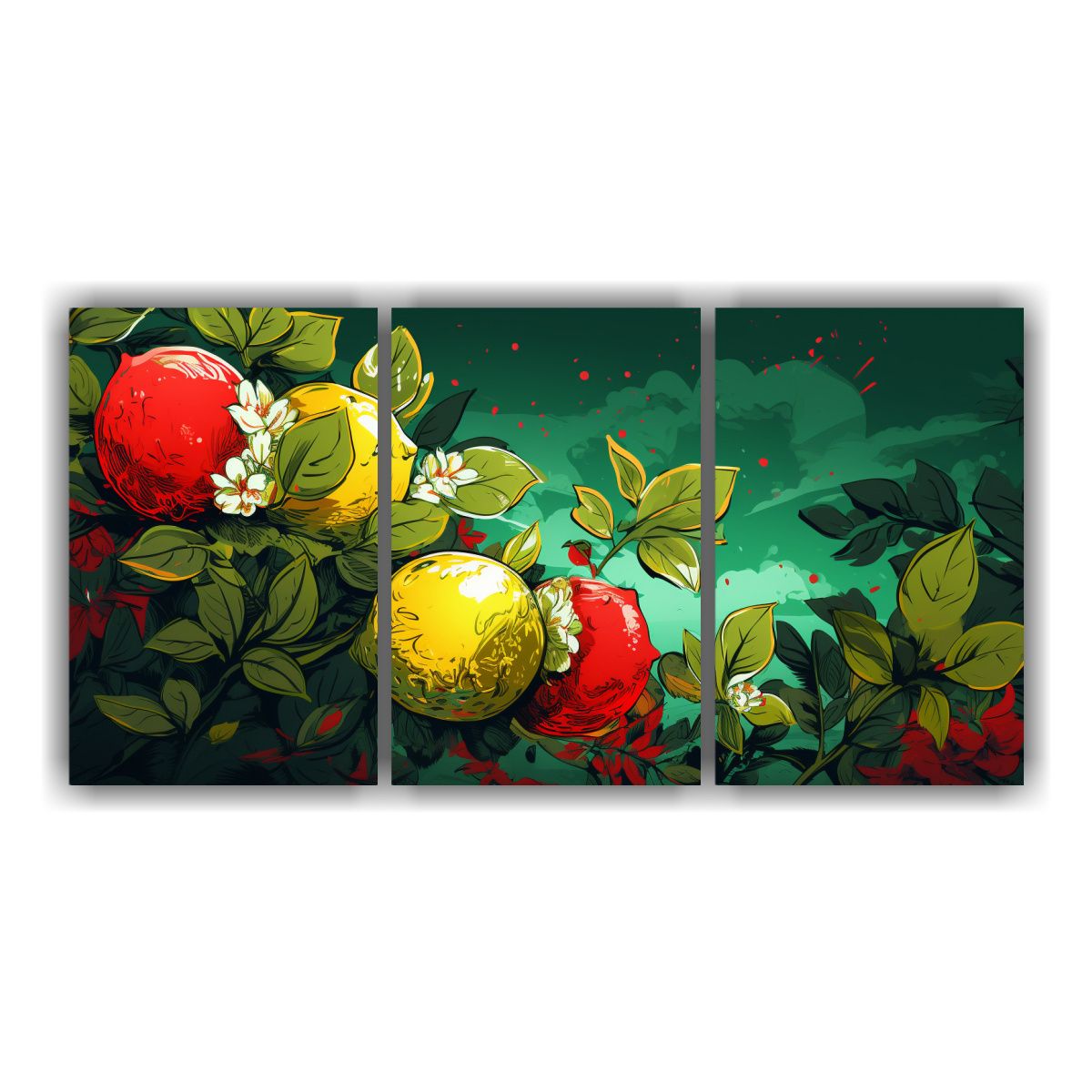 GENERICO - Conjunto De 3 Cuadros Temática Protagonismo En Un árbol De 240x120cm