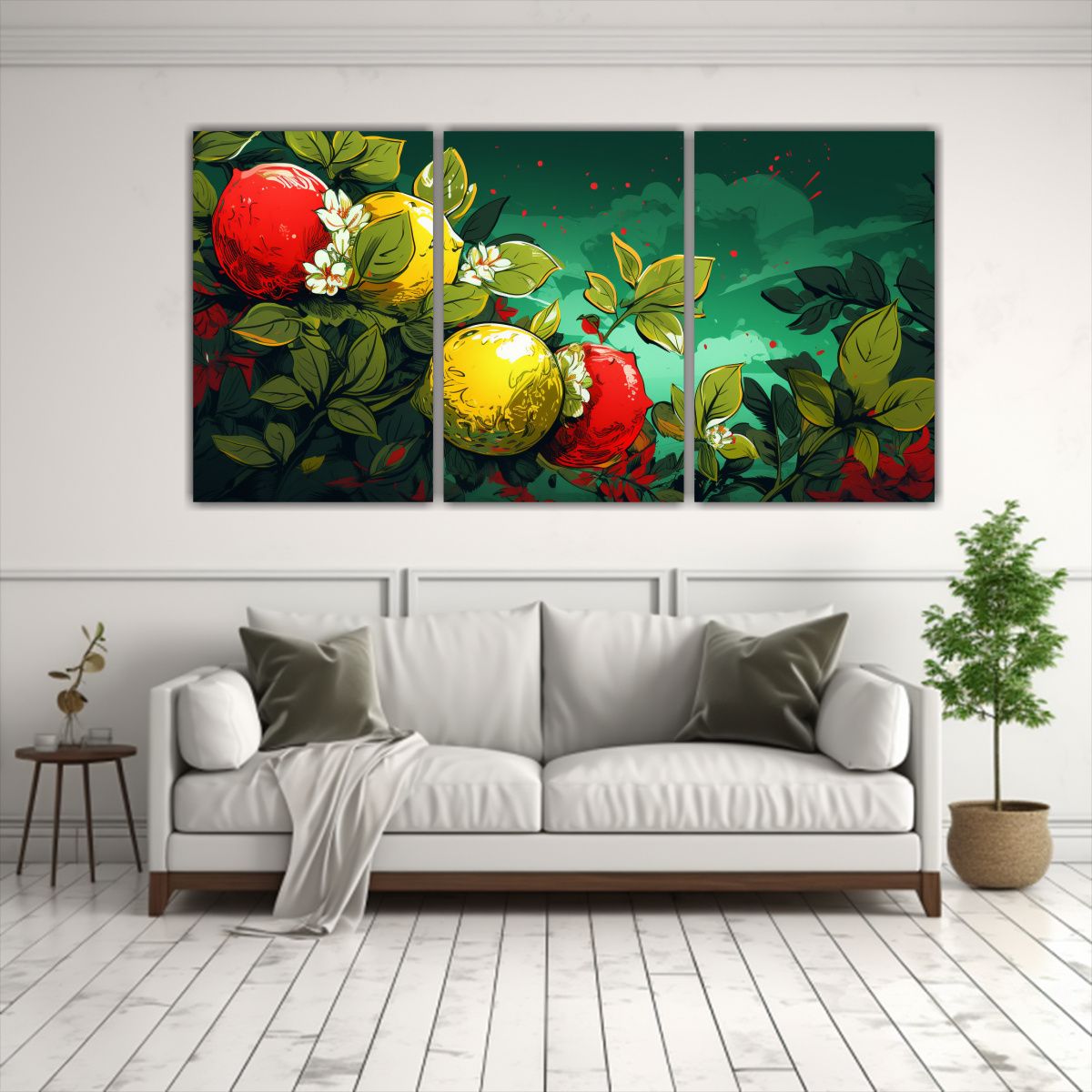 GENERICO - Conjunto De 3 Cuadros Temática Protagonismo En Un árbol De 240x120cm