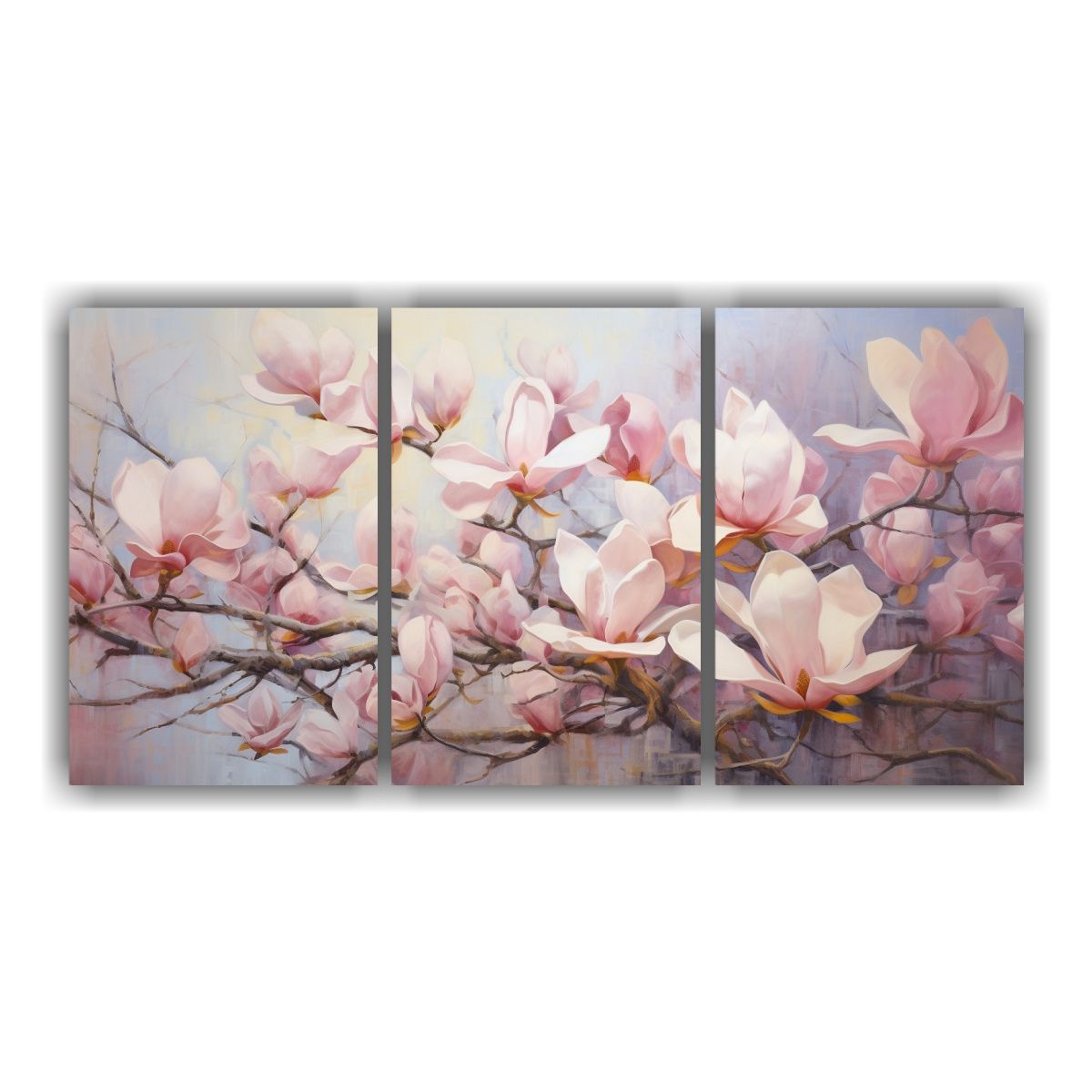 GENERICO - Artes De Pared Acuarela Magnolias Abstracto 240x120cm