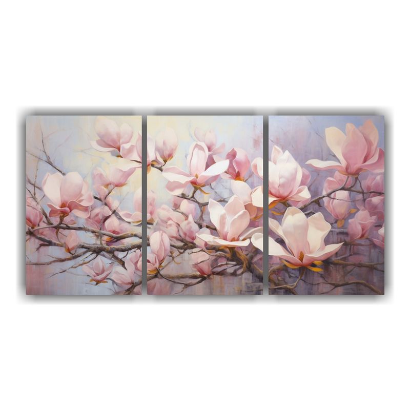 GENERICO - Artes De Pared Acuarela Magnolias Abstracto 90x45cm