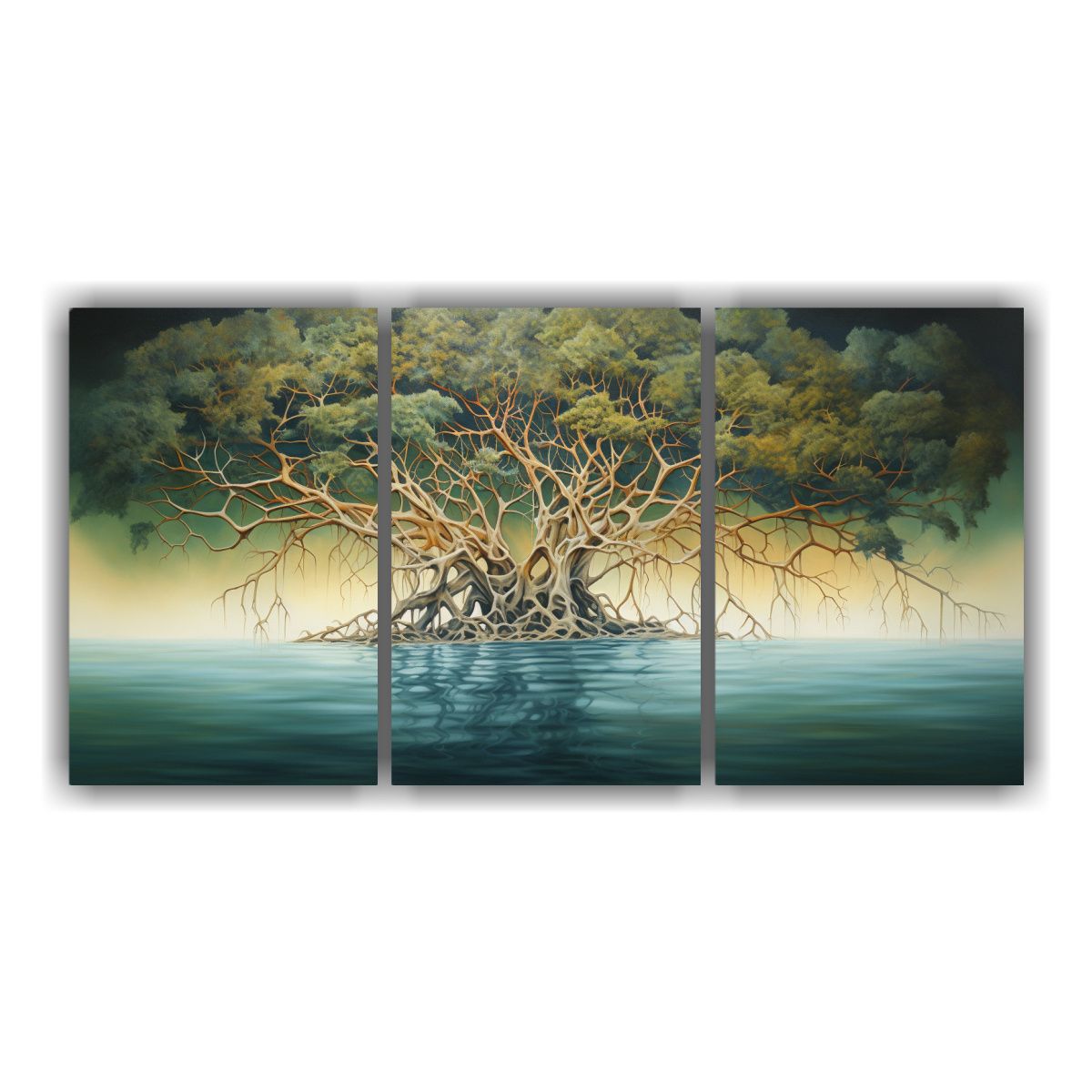 GENERICO - Pintura En Bastidor Con Imagen Temática De Un árbol De Man 240x120cm