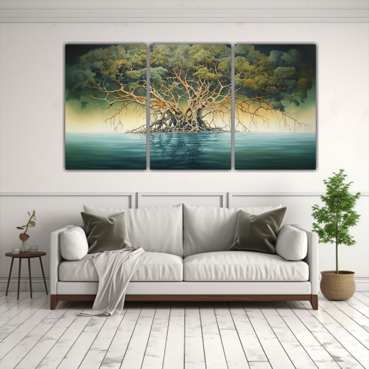 GENERICO - Pintura En Bastidor Con Imagen Temática De Un árbol De Man 240x120cm