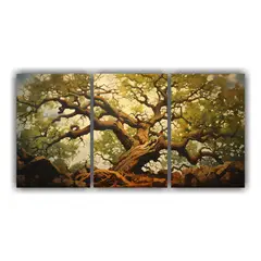 GENERICO - Set 3 Telas Abstractas Intensidad A Árbol De Roble Pintura 240x120cm