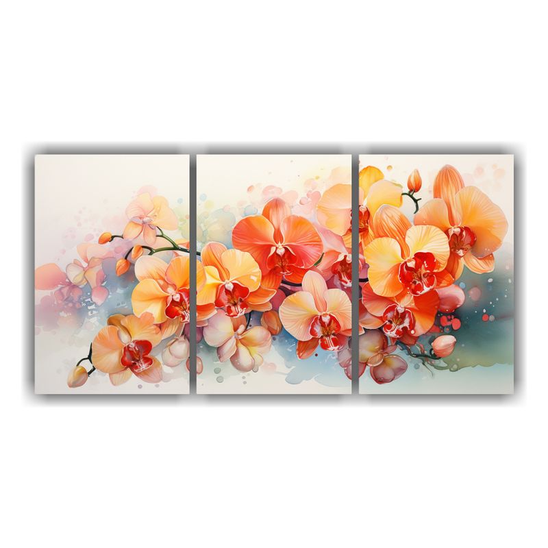 GENERICO - Lienzos Inspirador Alta Resolucion A Orquídeas Rojas Y Nara 240x120cm