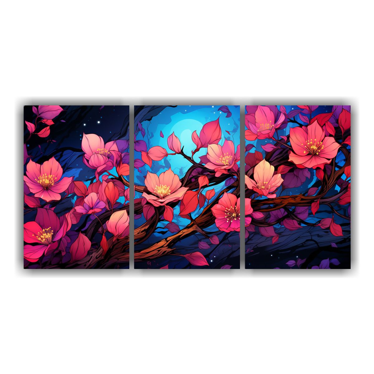 GENERICO - Pintura Baño Diseño Arte árbol Morado Y Turquesa Estilo N 240x120cm