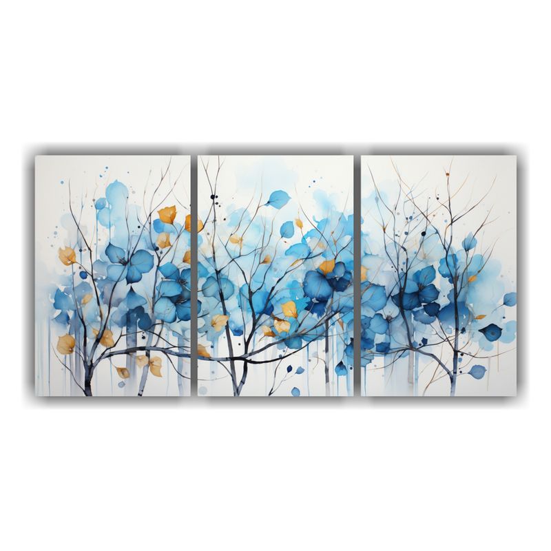 GENERICO - Pintura Abstracta De árbol De Aspen Temblón En Colores Neg 240x120cm