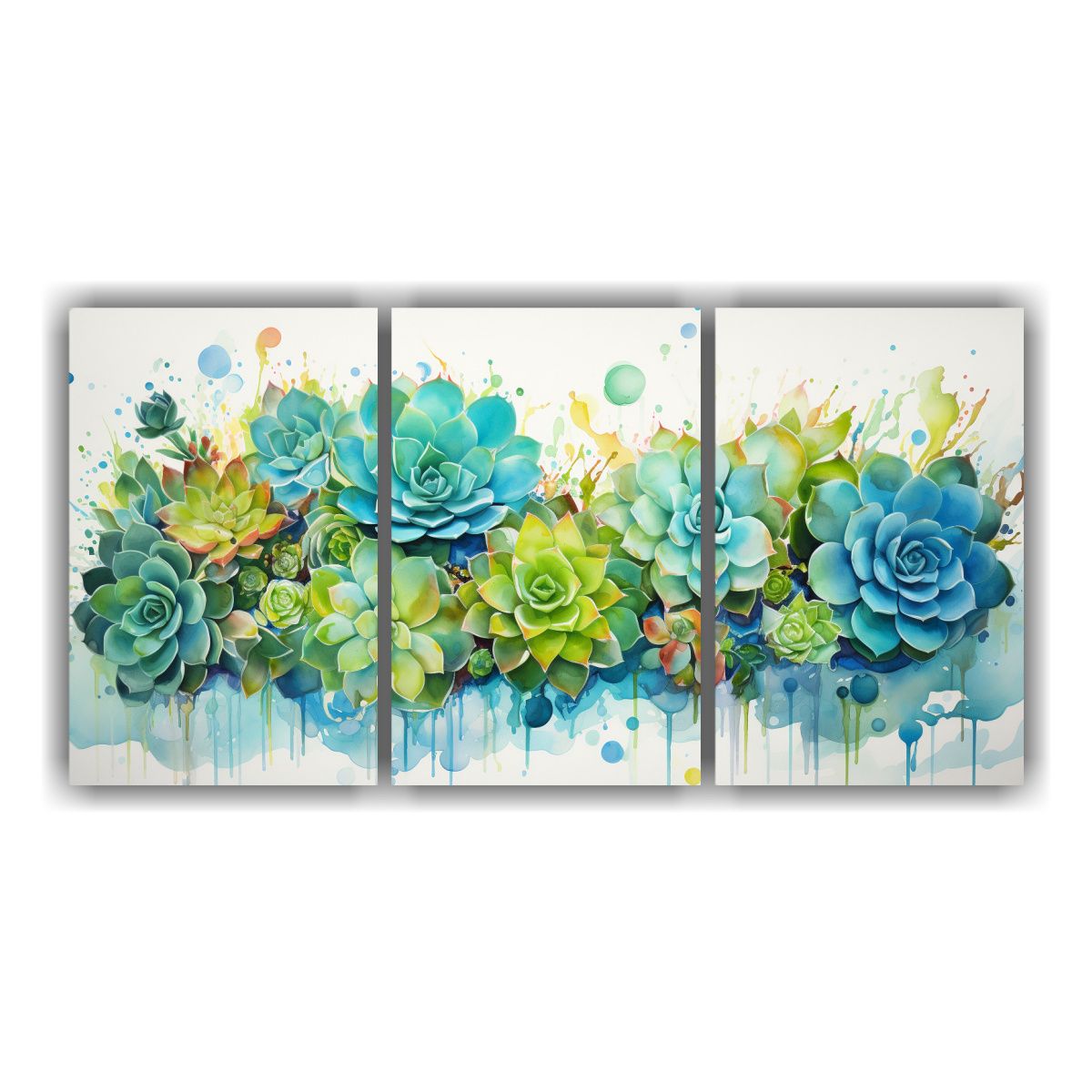 GENERICO - Pintura Abstracta Vintage De Colores Verdes Con Decoración  240x120cm