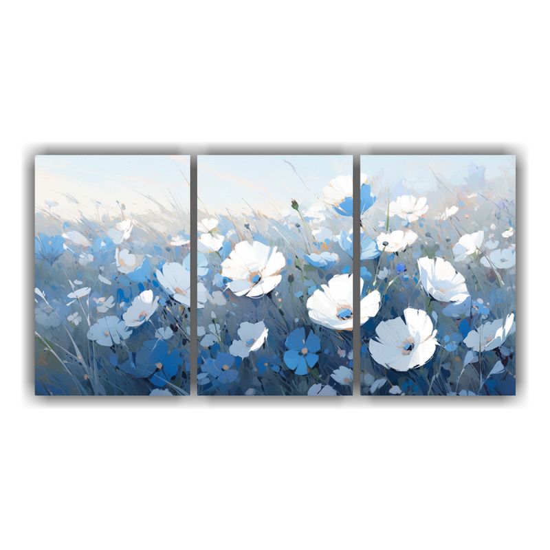 GENERICO - Set 3 Pinturas Vintage En Lienzo Sensibilidad Artística Bla 240x120cm