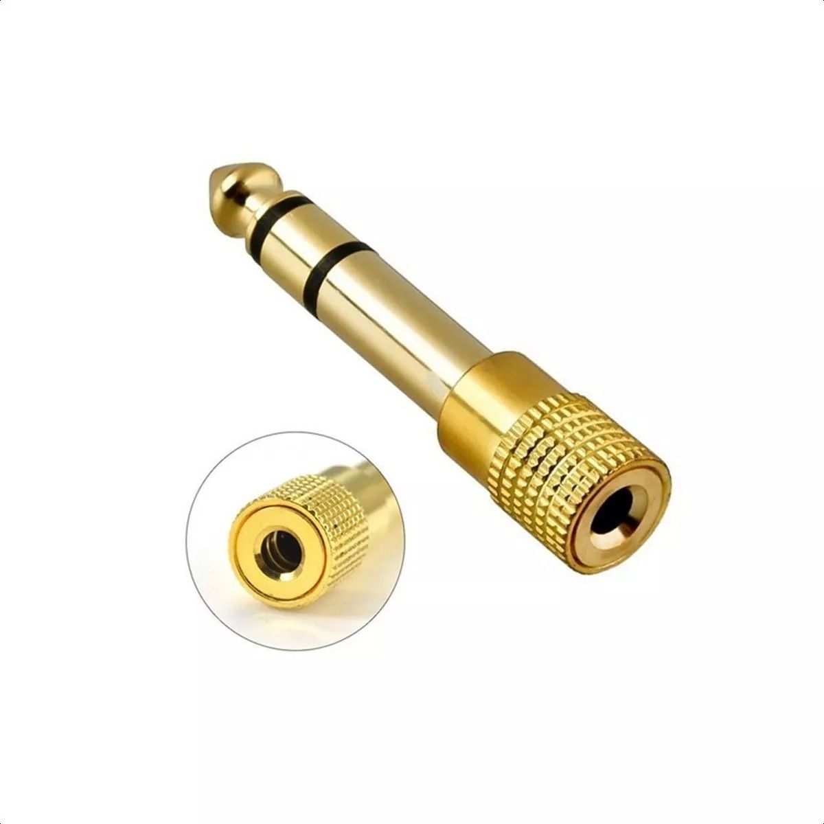 GENERICO - Adaptador Audio 6.3 Macho A 3.5 Hembra Plug Jack Estéreo
