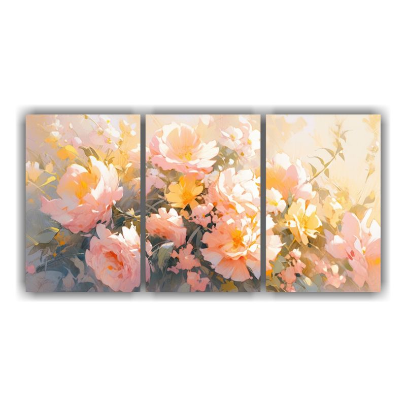 GENERICO - Arte Floral En Amarillo Y Rosa Para Una Decoración Moderna 240x120cm