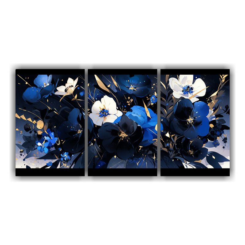 GENERICO - Composición Linda En Negro Y Azul, Atmosfera Neonoir, Estil 240x120cm