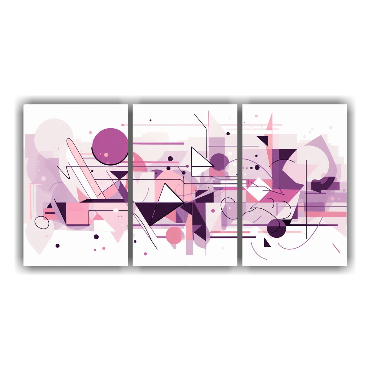 GENERICO - Cuadro Cuadro Baño Formas Geométricas En Estilo Dibujado A 240x120cm
