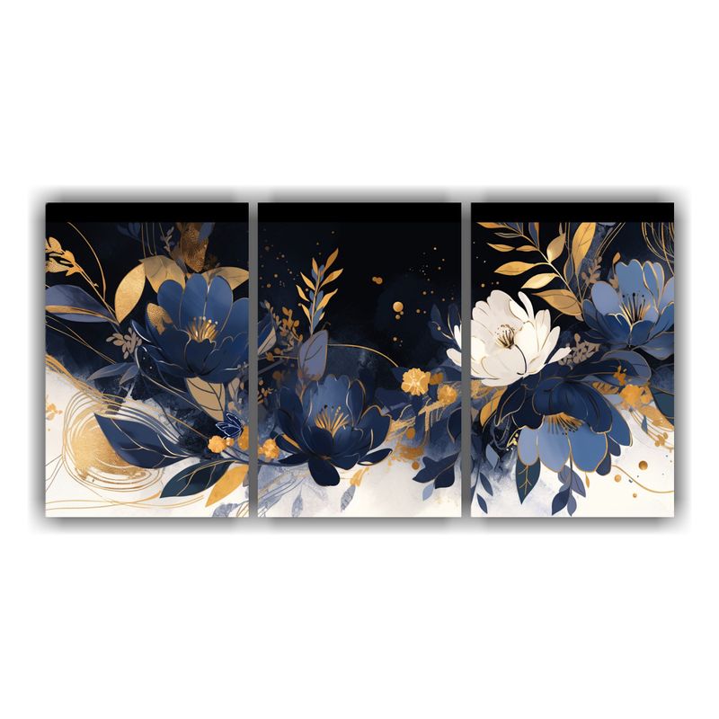GENERICO - Cuadros Calidos Originales: Estilo Gold & Blue Atmosfera 240x120cm