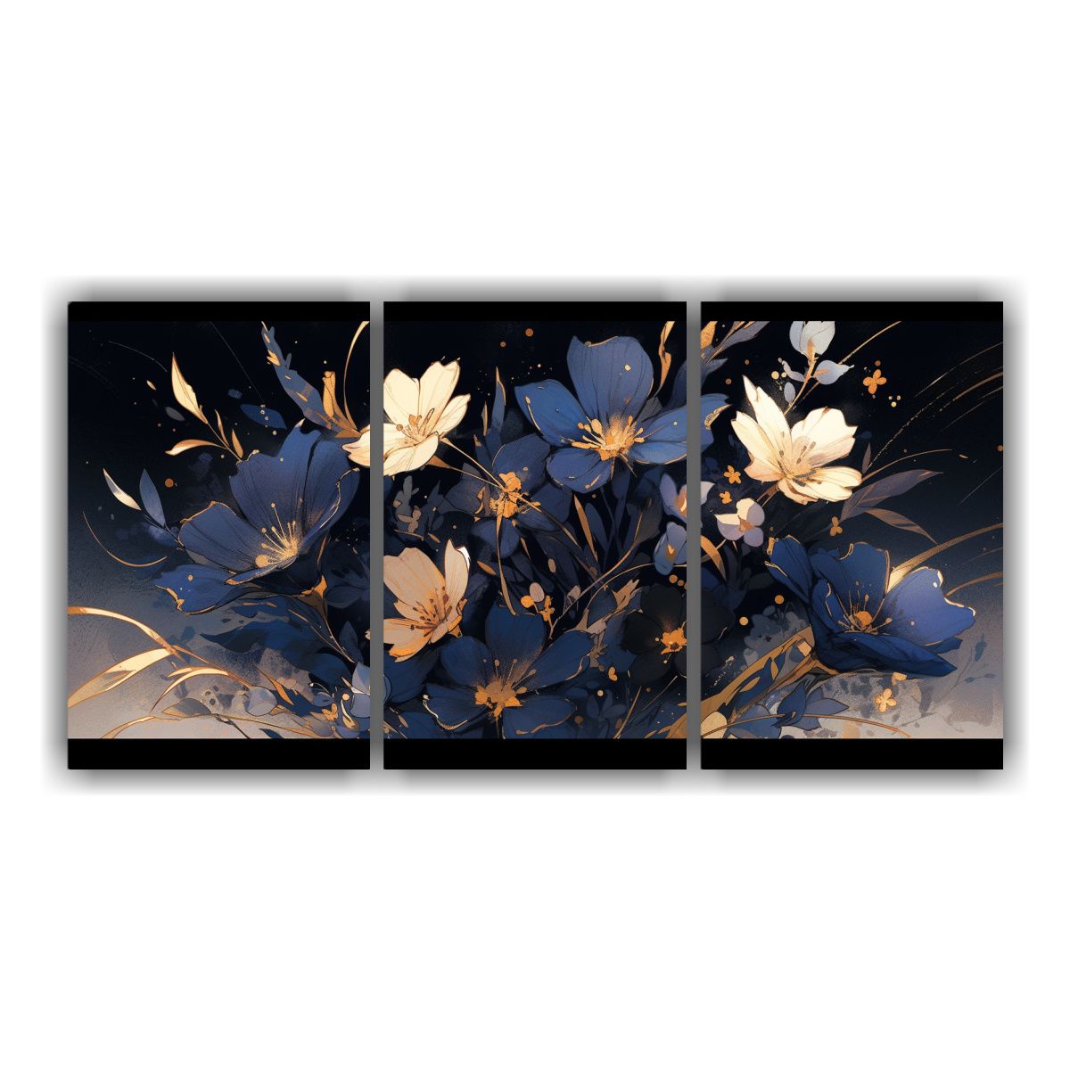 GENERICO - Cuadros Hermosos Cocina Estilo Neonoir En Dorado Y Azul 240x120cm