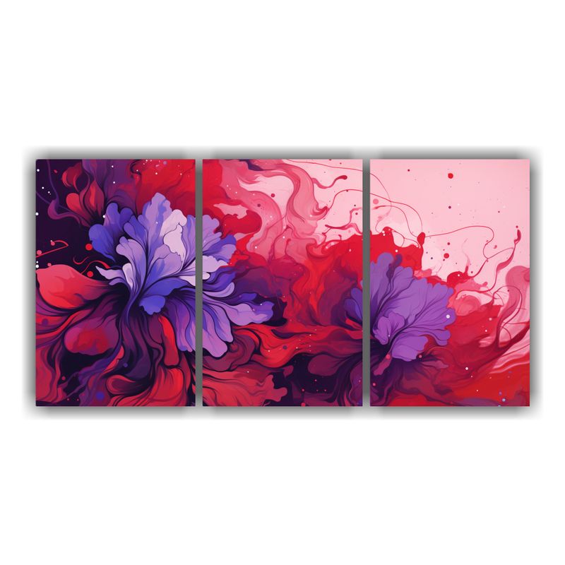 GENERICO - Pinturas De Pared En Púrpura Y Rojo Para Dormitorio, Atmosf 240x120cm