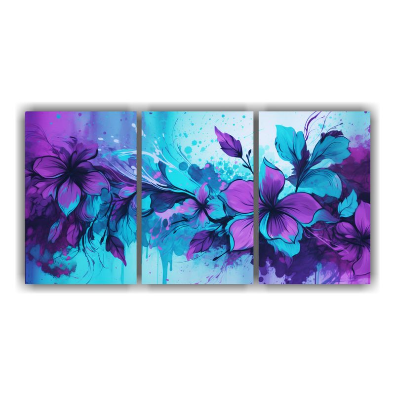 GENERICO - Pinturas Decorativas: Colores Vibrantes Púrpura Y Turquesa  240x120cm