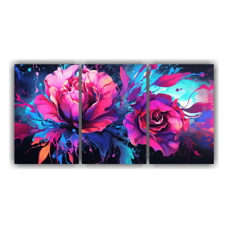GENERICO - Cuadros Arte Gráfico Vibrantes Colores Neonoir Estilo Medi 240x120cm