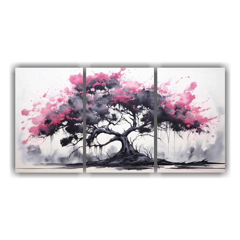GENERICO - Conjunto De 3 Lienzos De Tela Pintura Abstracta De Un Árbol 240x120cm