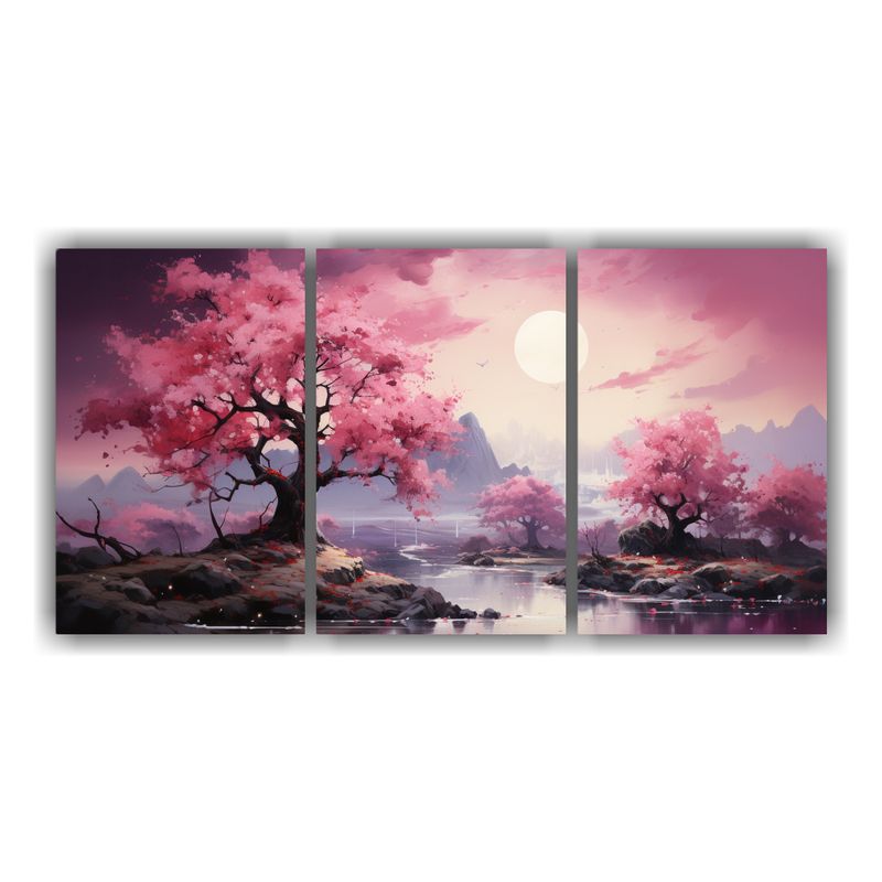 GENERICO - Pintura Abstracta Armonía Cromática árbol Frutal En Negro 240x120cm