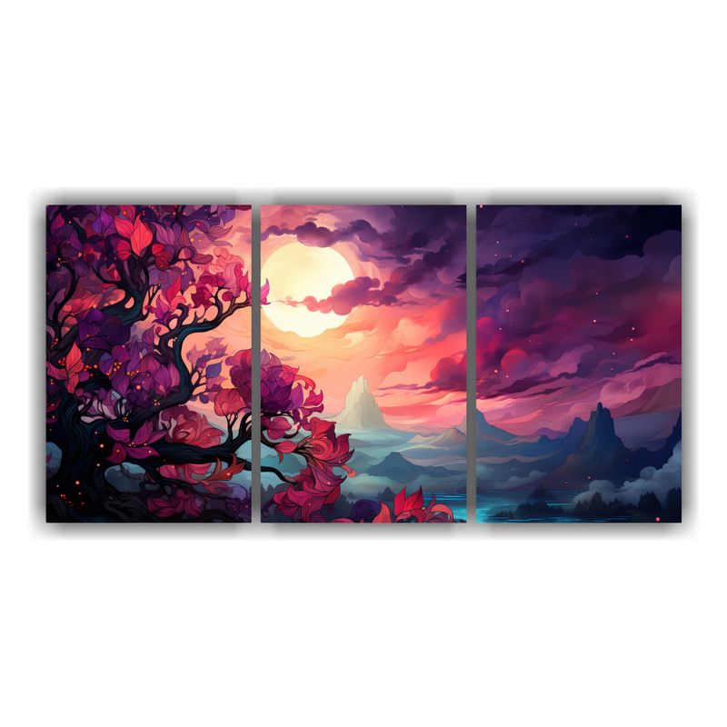 GENERICO - Tríptico Vanguardia Estrellado Para Decoración Con Árbol  240x120cm