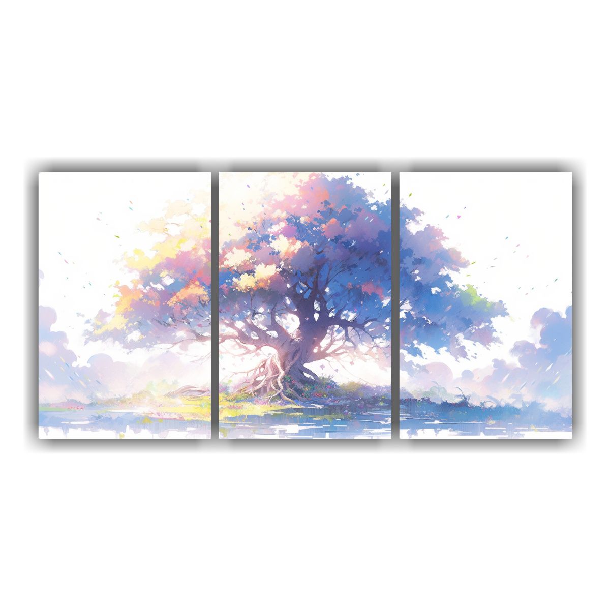 GENERICO - Set 3 Telas En Bastidor Concepto Armonía Cromática A Apple 240x120cm