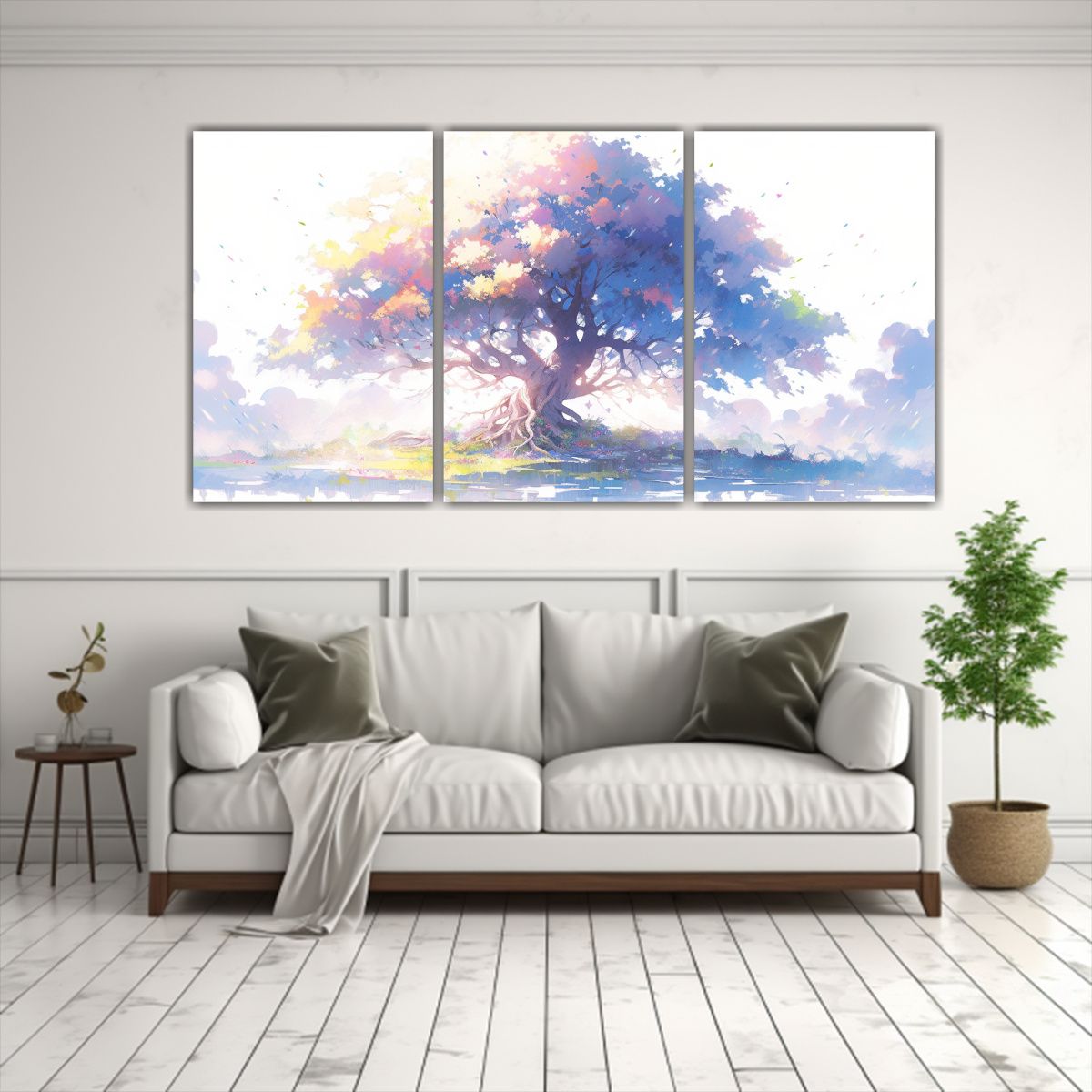 GENERICO - Set 3 Telas En Bastidor Concepto Armonía Cromática A Apple 240x120cm