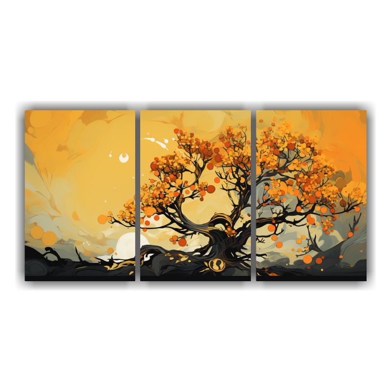 GENERICO - Pinturas Decorativas De Tres Canvas Horizontal Estética A  240x120cm