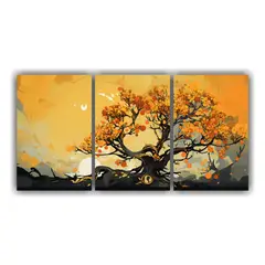 GENERICO - Pinturas Decorativas De Tres Canvas Horizontal Estética A 240x120cm