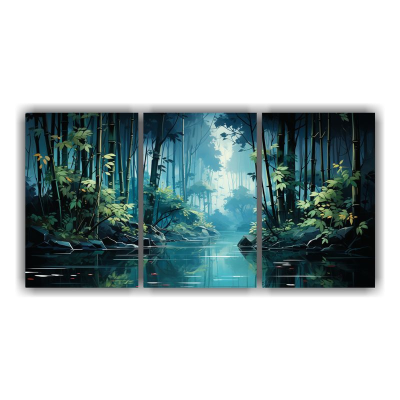 GENERICO - Pinturas Decorativas En Estilo Galería De Tres Cuadros Con  240x120cm