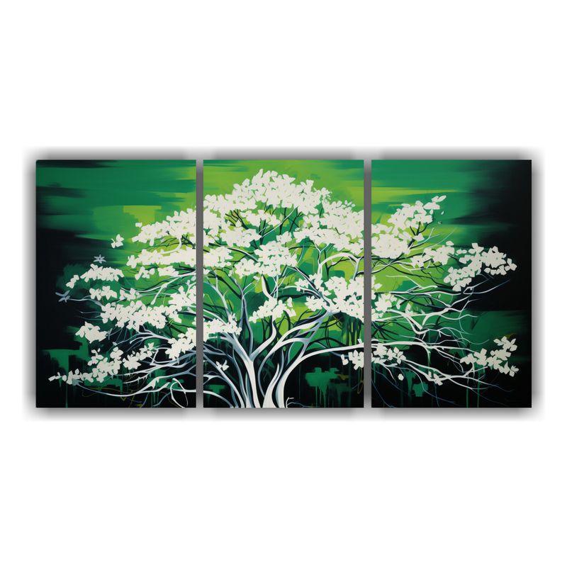 GENERICO - Cuadro Decorativo Set 3 Artes Moderno Elegante Árbol De Ban 240x120cm