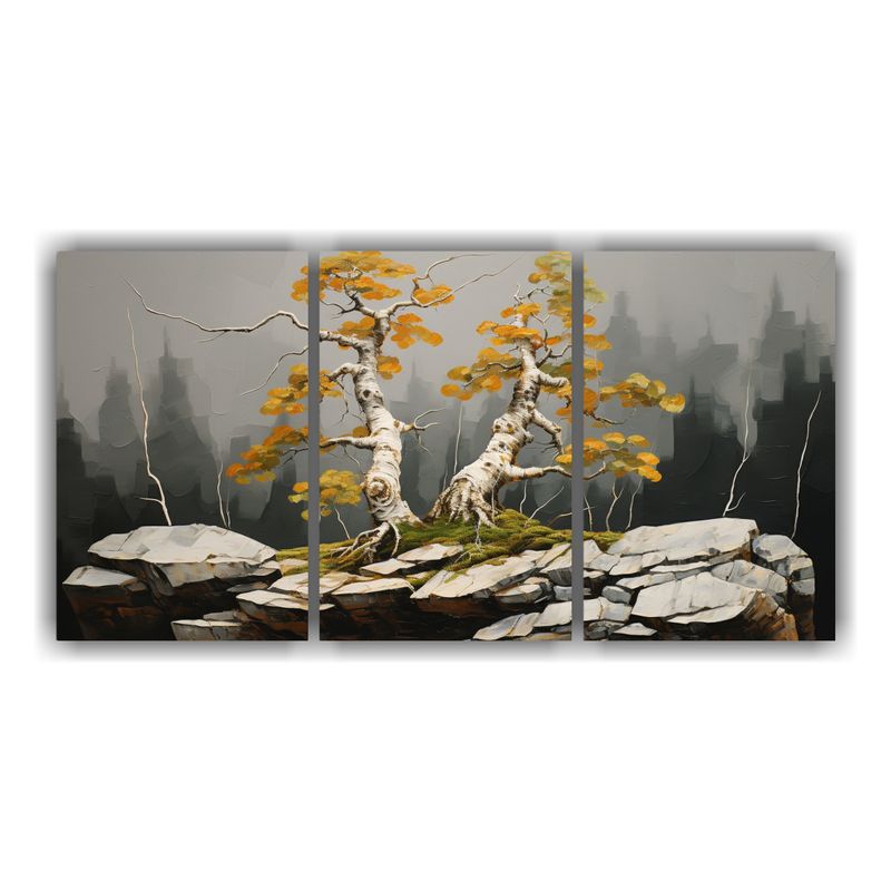 GENERICO - Pintura Abstracta De árbol De Abedul En Aceite, Alta Calida 240x120cm