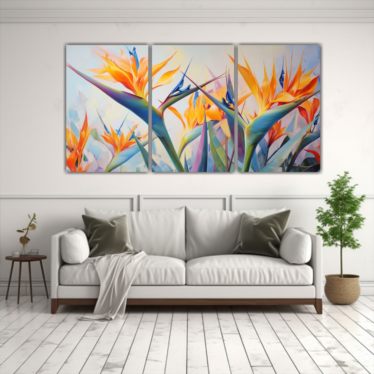 GENERICO - Pintura Abstracta De Flores Del Paraíso Alta Definición, M 240x120cm