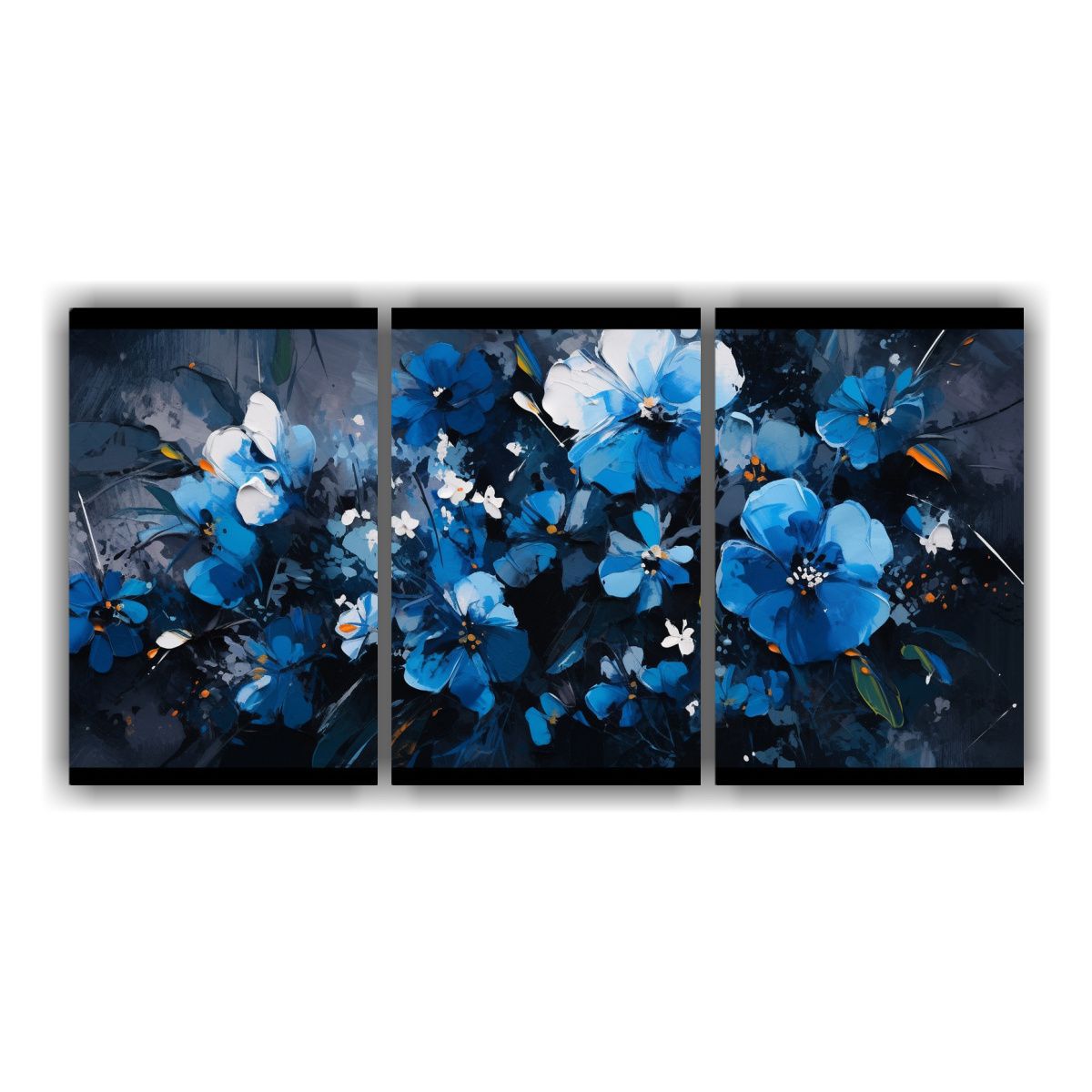 GENERICO - Tríptico Espectacular Para Comedor Con Pintura De Flores En 240x120cm