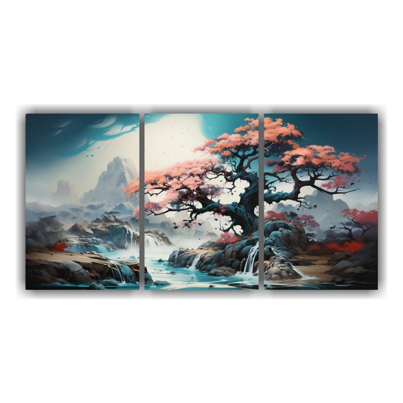 GENERICO - Cuadros Decorativos Interiores: Árbol Bonsái En Turquesa Y 240x120cm