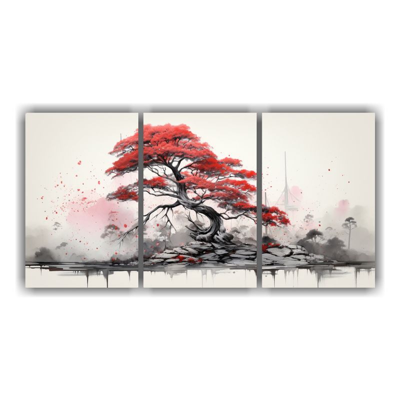 GENERICO - Pintura Abstracta De Escena En Forma De árbol De Cedro En C 240x120cm