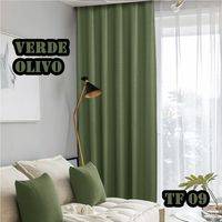 Cortinas blackout engomadas verde olivo