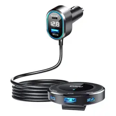 AIWA - Cargador Auto Usb Con Extensión asientos Traseros