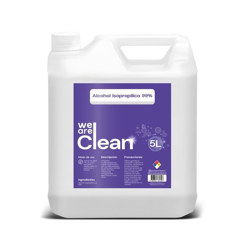 GENERICO - Alcohol Isopropilico al 99% 5 Litros We are Clean