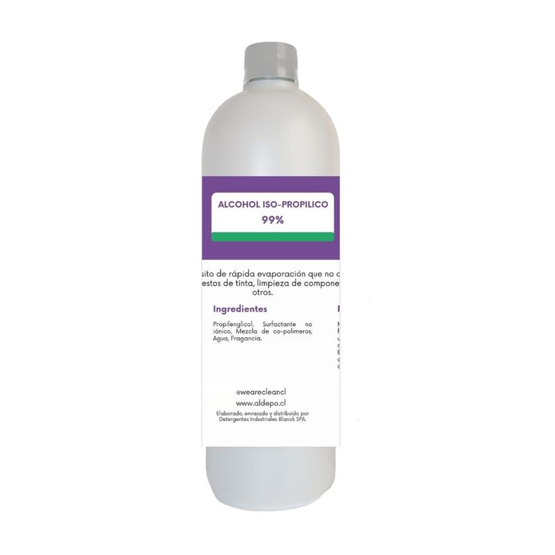 GENERICO - Alcohol Isopropilico al 99% 1 Litro We are Clean
