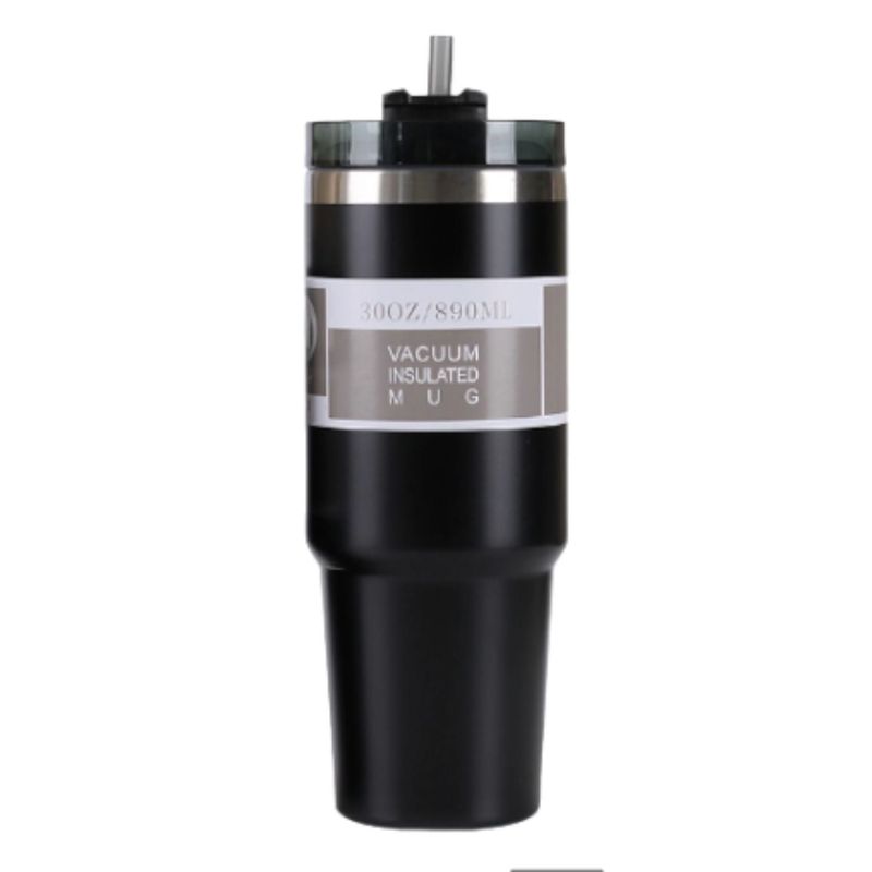OMAS - Termo Vaso Agua Caliente con Bombilla Acero Inox 900ml Negro