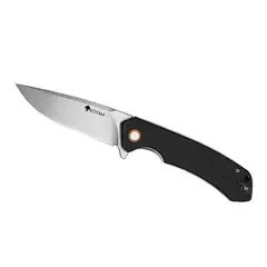 KOYAM - Cuchillo plegable Supervivencia Acero D2 y mango G10 - Negro