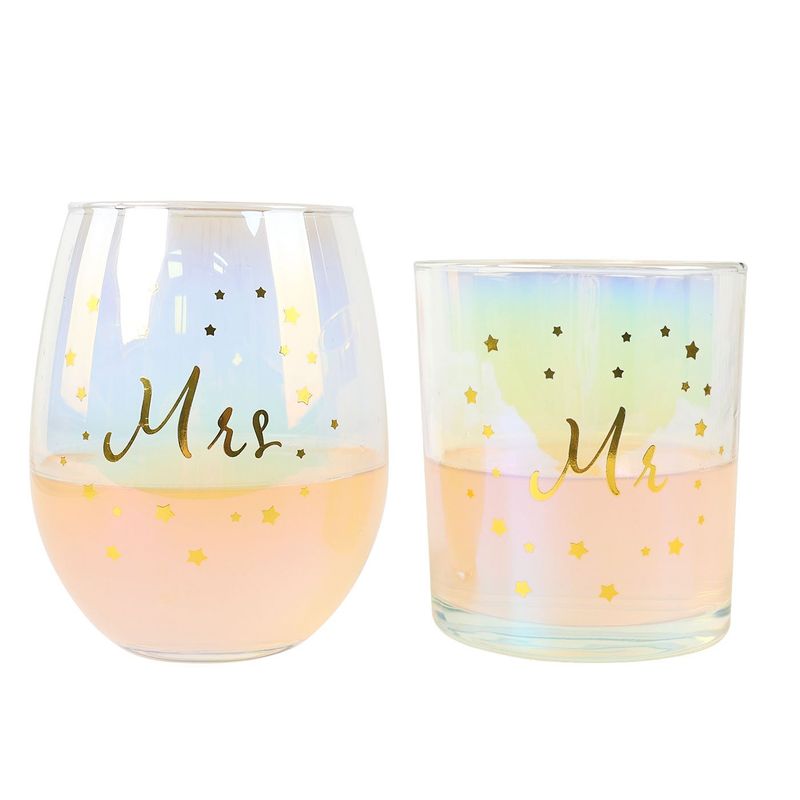 DANNY HOME - Set 2 Vasos de Regalo para Bodas color Tornasol Danny Home